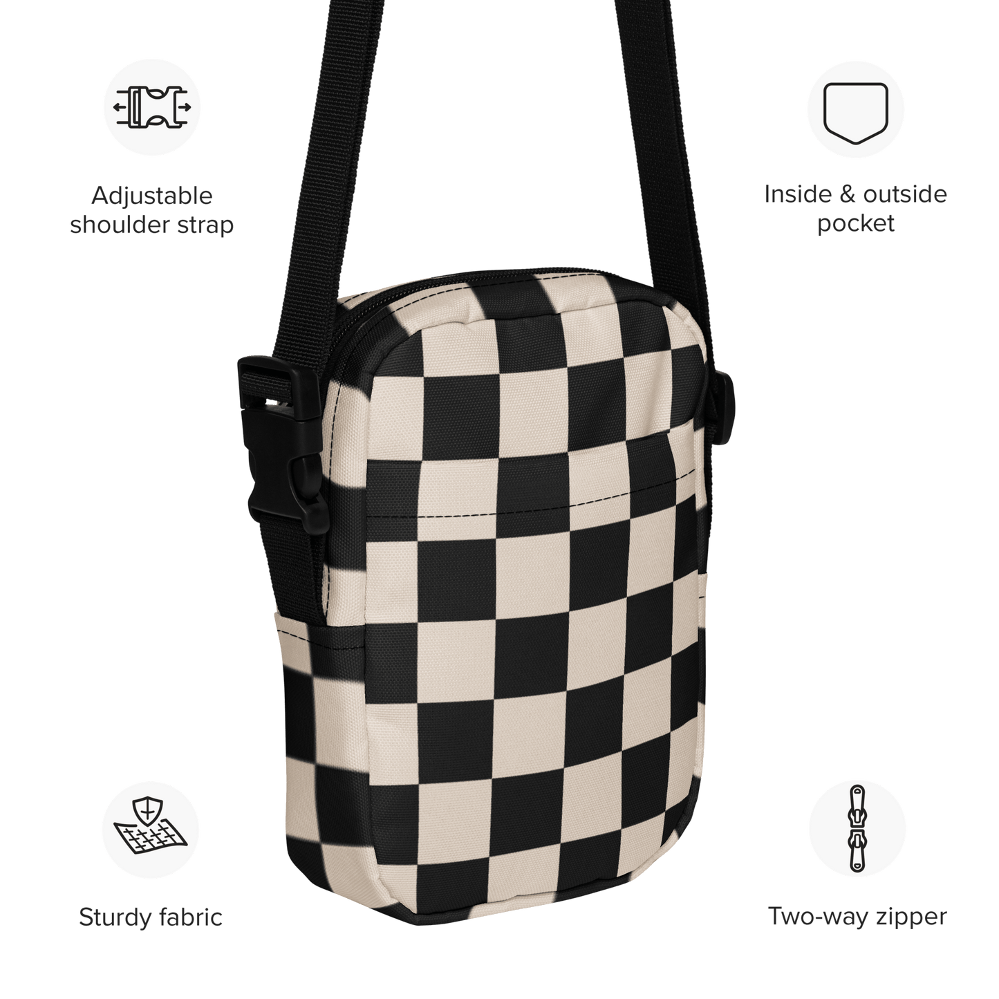Retro Revival Checkerboard Crossbody Bag Goth Cloth Co.