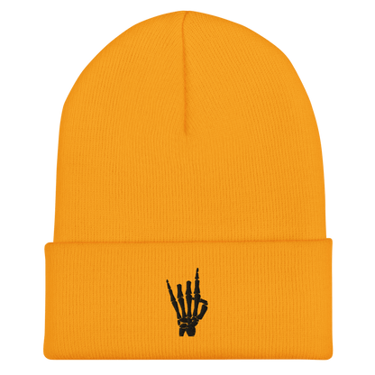 Rock On Skeleton Cuffed Beanie Goth Cloth Co.