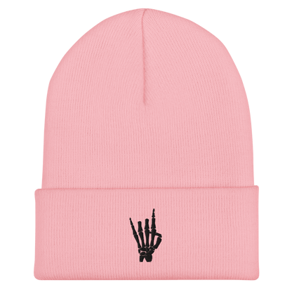 Rock On Skeleton Cuffed Beanie Goth Cloth Co.