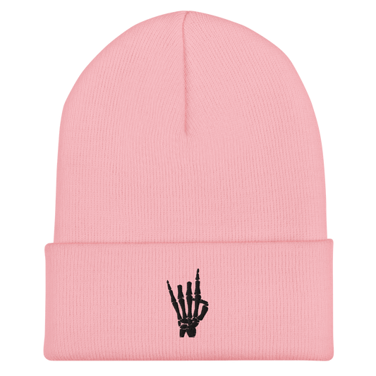 Rock On Skeleton Cuffed Beanie Goth Cloth Co.