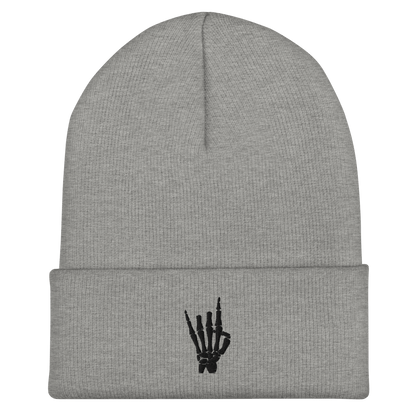 Rock On Skeleton Cuffed Beanie Goth Cloth Co.