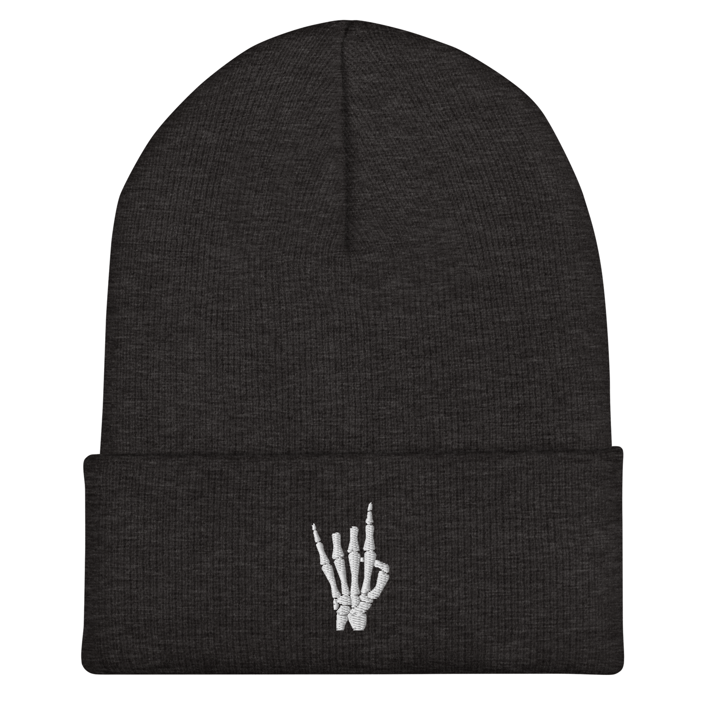 Rock On Skeleton Cuffed Beanie Goth Cloth Co.
