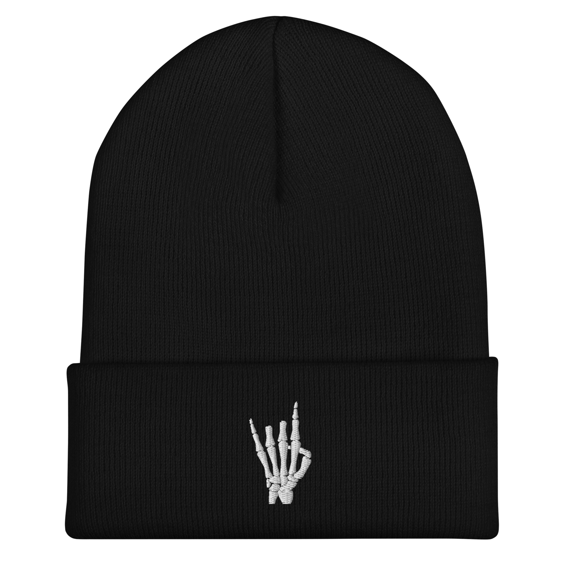 Rock On Skeleton Cuffed Beanie Goth Cloth Co.
