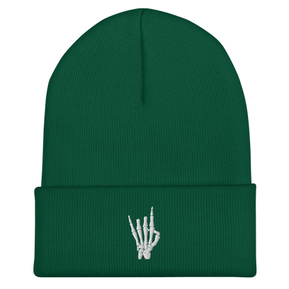 Rock On Skeleton Cuffed Beanie Goth Cloth Co.