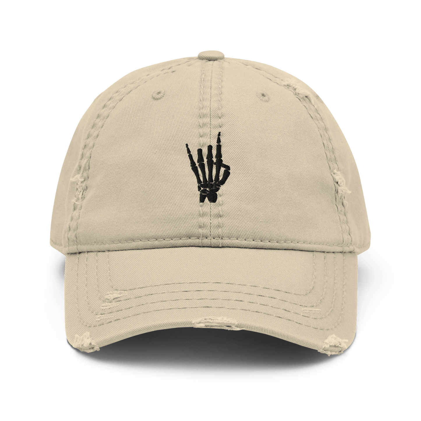 Rock On Skeleton Distressed Dad Hat Goth Cloth Co.