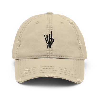 Rock On Skeleton Distressed Dad Hat Goth Cloth Co.