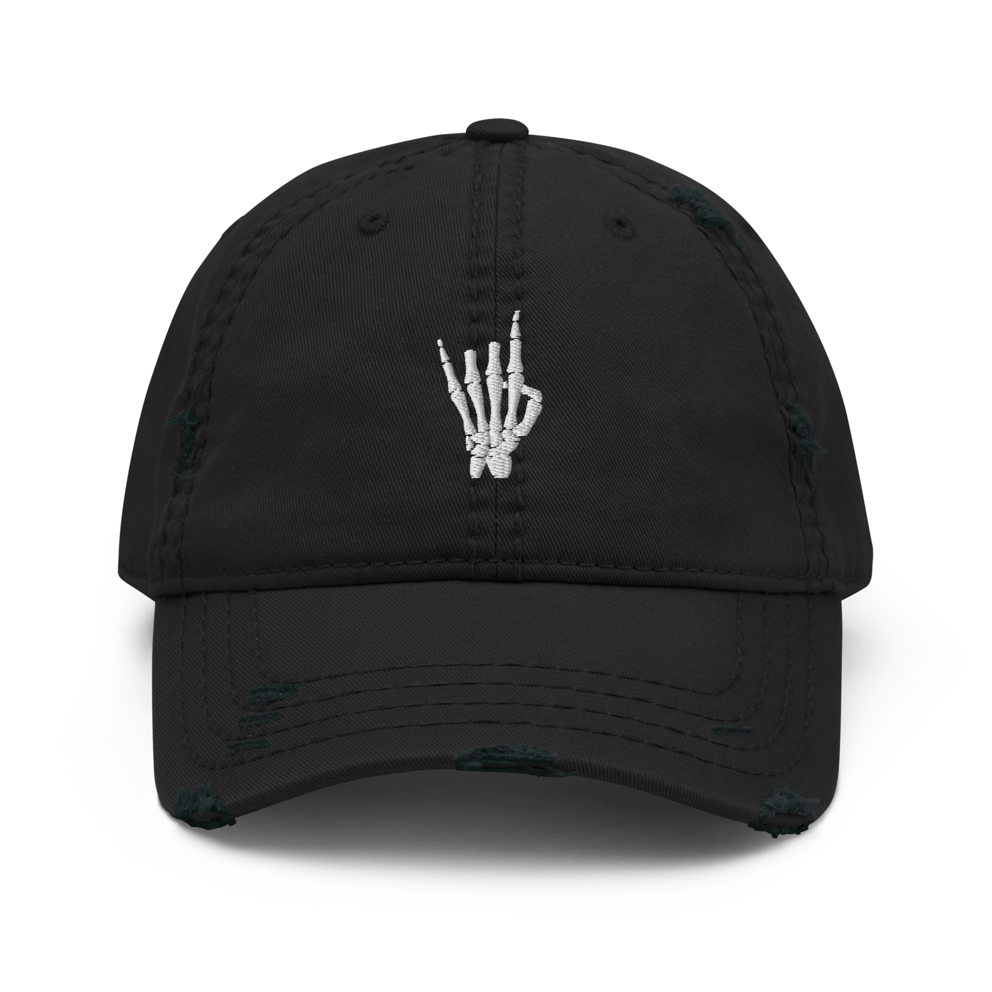 Rock On Skeleton Distressed Dad Hat Goth Cloth Co.