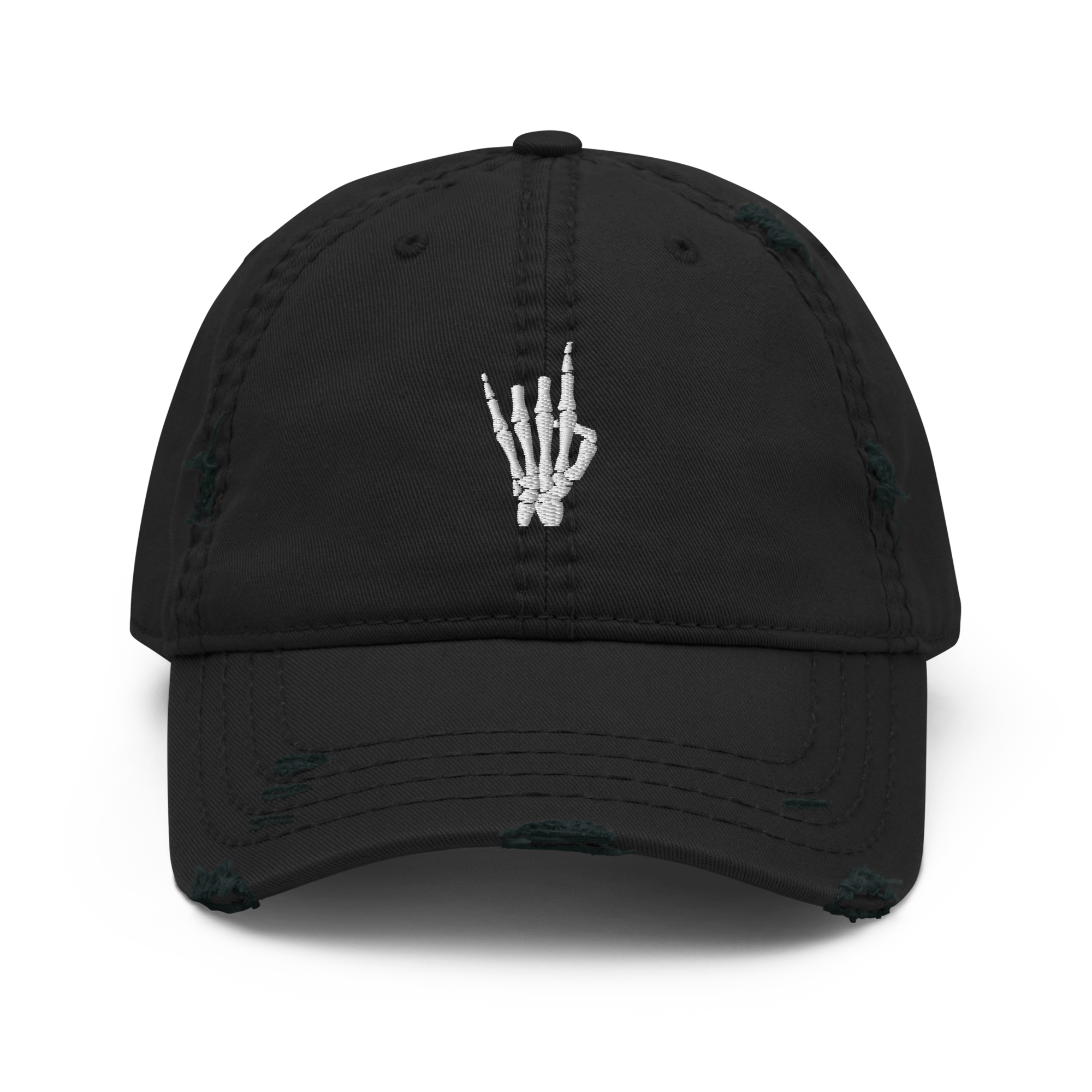 Rock On Skeleton Distressed Dad Hat Goth Cloth Co.
