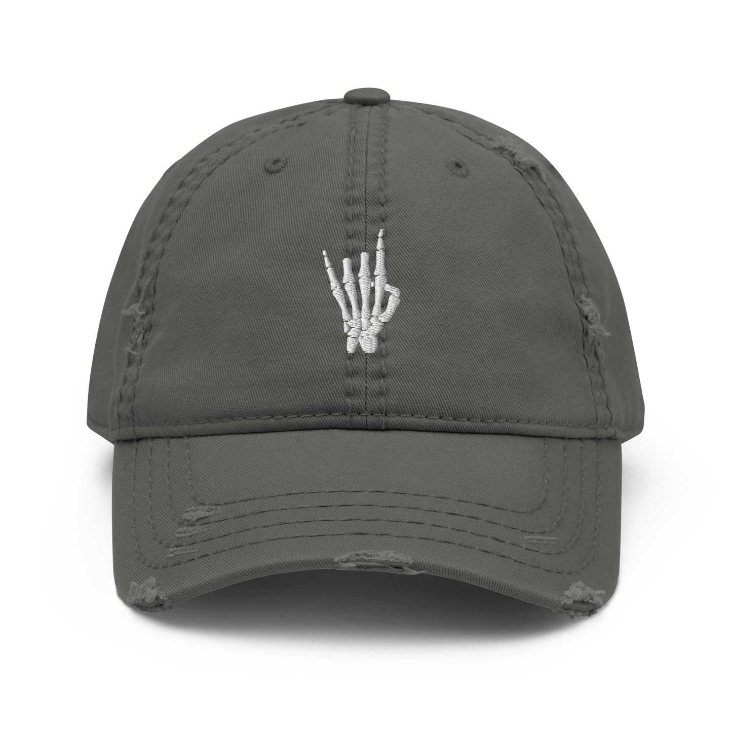 Rock On Skeleton Distressed Dad Hat Goth Cloth Co.