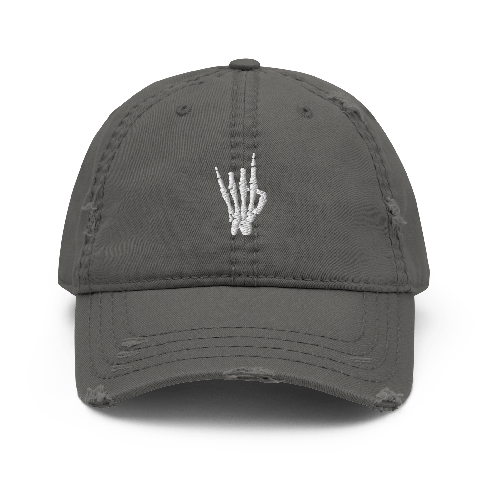 Rock On Skeleton Distressed Dad Hat Goth Cloth Co.