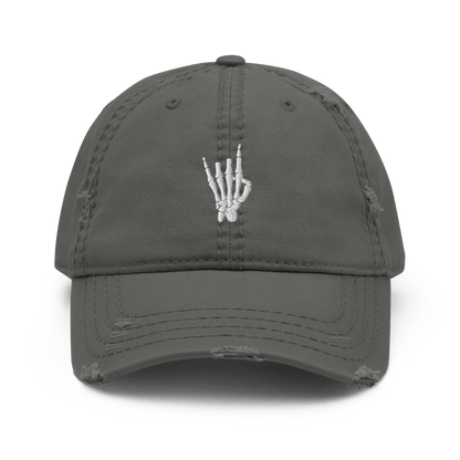 Rock On Skeleton Distressed Dad Hat Goth Cloth Co.