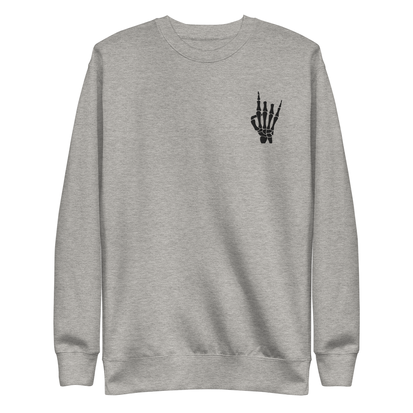 Rock On Skeleton Embroidered Sweatshirt Goth Cloth Co.
