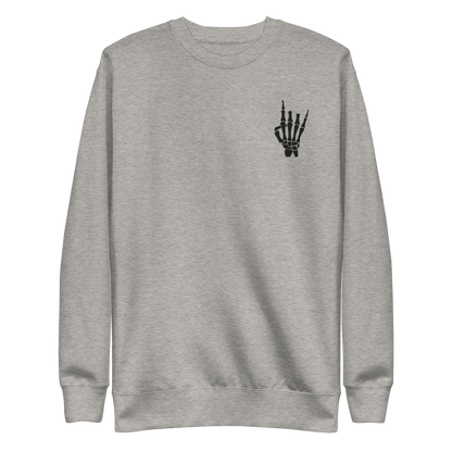 Rock On Skeleton Embroidered Sweatshirt Goth Cloth Co.