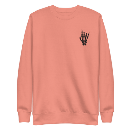Rock On Skeleton Embroidered Sweatshirt Goth Cloth Co.