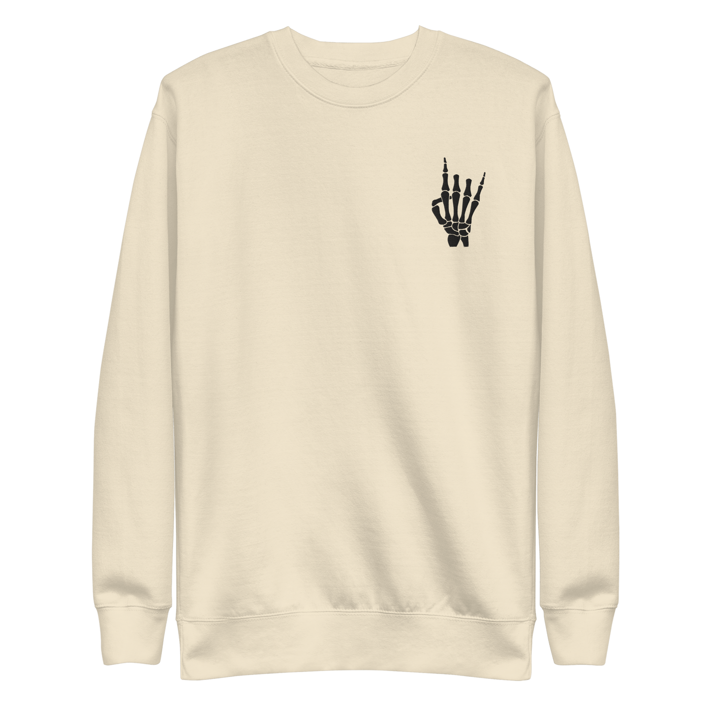 Rock On Skeleton Embroidered Sweatshirt Goth Cloth Co.