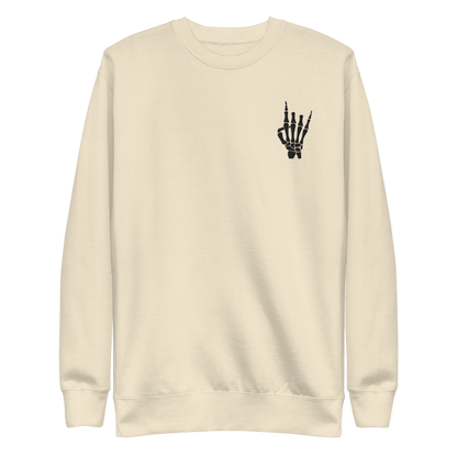 Rock On Skeleton Embroidered Sweatshirt Goth Cloth Co.