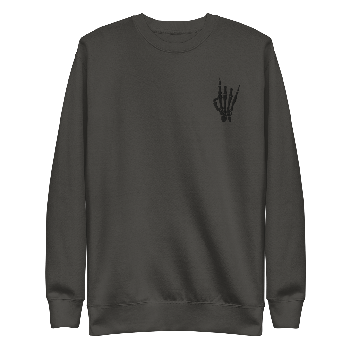 Rock On Skeleton Embroidered Sweatshirt Goth Cloth Co.