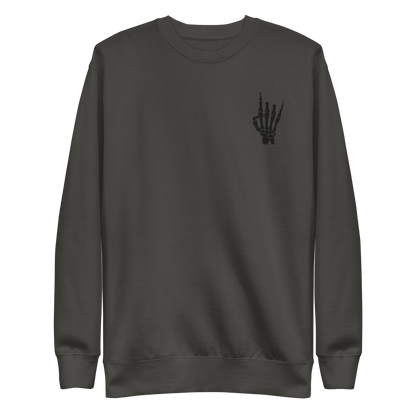 Rock On Skeleton Embroidered Sweatshirt Goth Cloth Co.