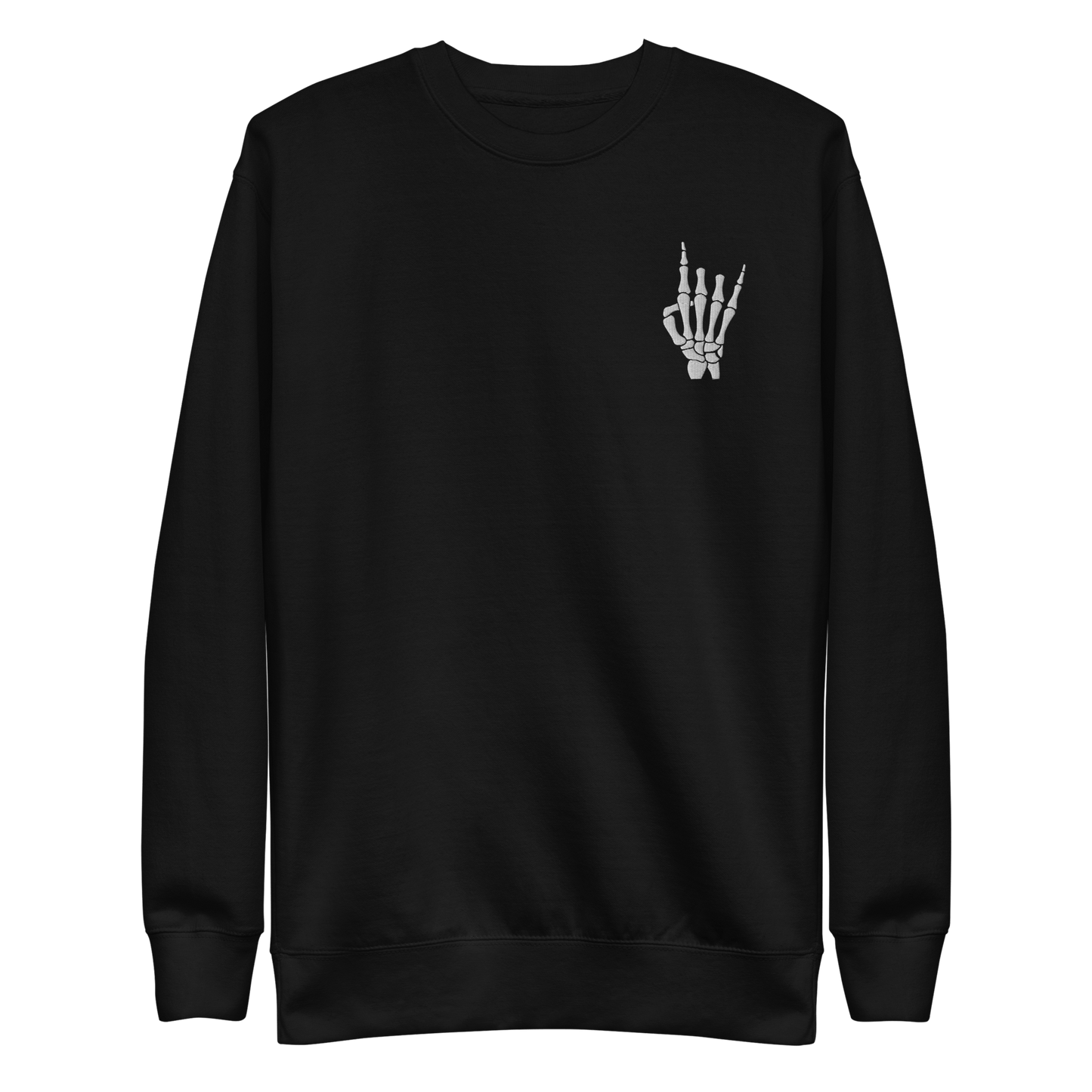 Rock On Skeleton Embroidered Sweatshirt Goth Cloth Co.