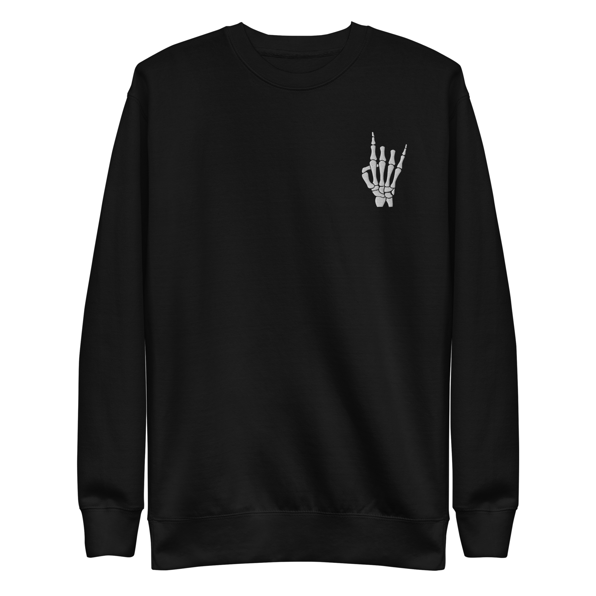Rock On Skeleton Embroidered Sweatshirt Goth Cloth Co.