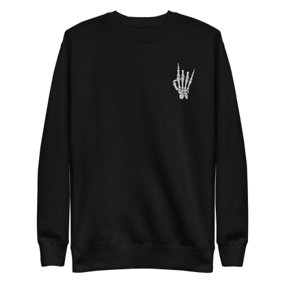 Rock On Skeleton Embroidered Sweatshirt Goth Cloth Co.