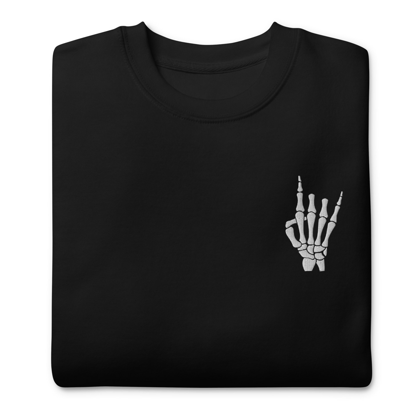 Rock On Skeleton Embroidered Sweatshirt Goth Cloth Co.