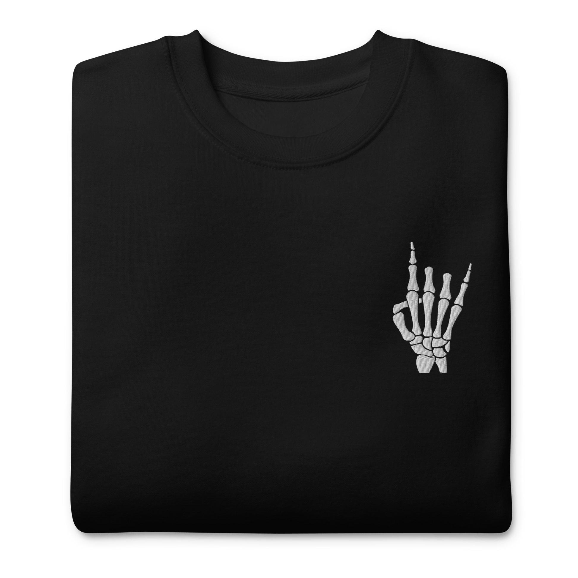 Rock On Skeleton Embroidered Sweatshirt Goth Cloth Co.