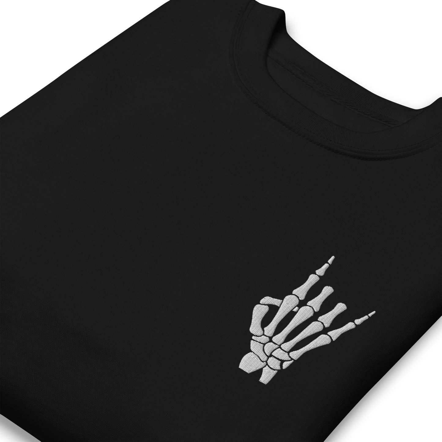 Rock On Skeleton Embroidered Sweatshirt Goth Cloth Co.