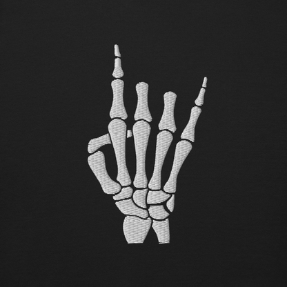 Rock On Skeleton Embroidered Sweatshirt Goth Cloth Co.