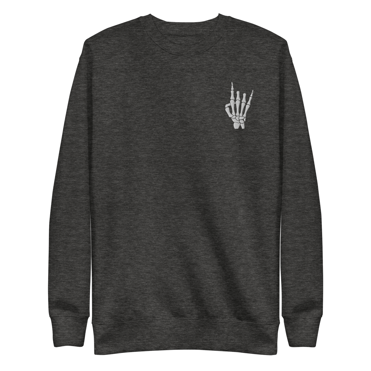 Rock On Skeleton Embroidered Sweatshirt Goth Cloth Co.