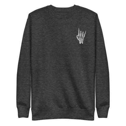 Rock On Skeleton Embroidered Sweatshirt Goth Cloth Co.