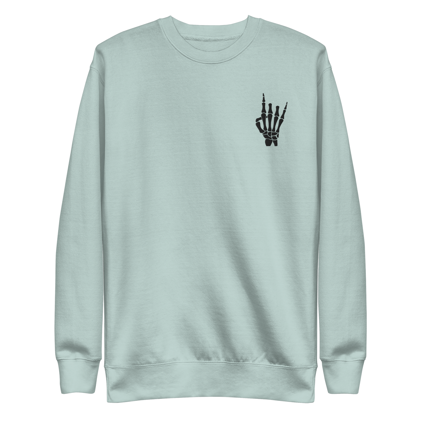 Rock On Skeleton Embroidered Sweatshirt Goth Cloth Co.