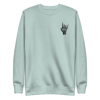 Rock On Skeleton Embroidered Sweatshirt Goth Cloth Co.