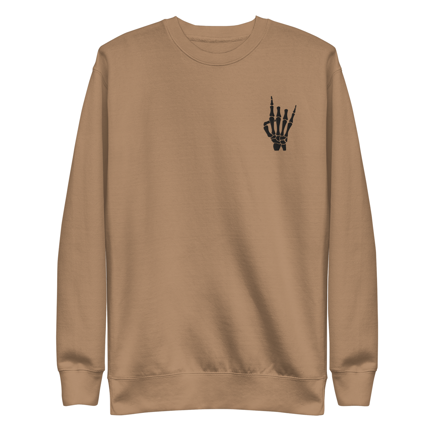 Rock On Skeleton Embroidered Sweatshirt Goth Cloth Co.