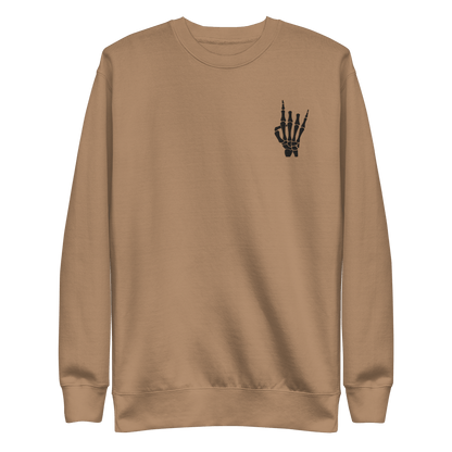 Rock On Skeleton Embroidered Sweatshirt Goth Cloth Co.