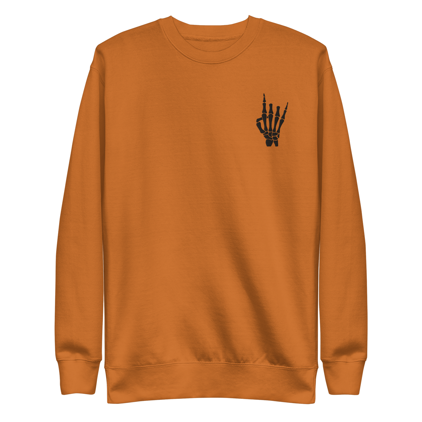 Rock On Skeleton Embroidered Sweatshirt Goth Cloth Co.