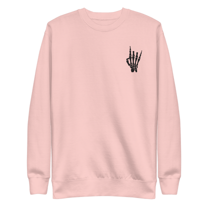 Rock On Skeleton Embroidered Sweatshirt Goth Cloth Co.