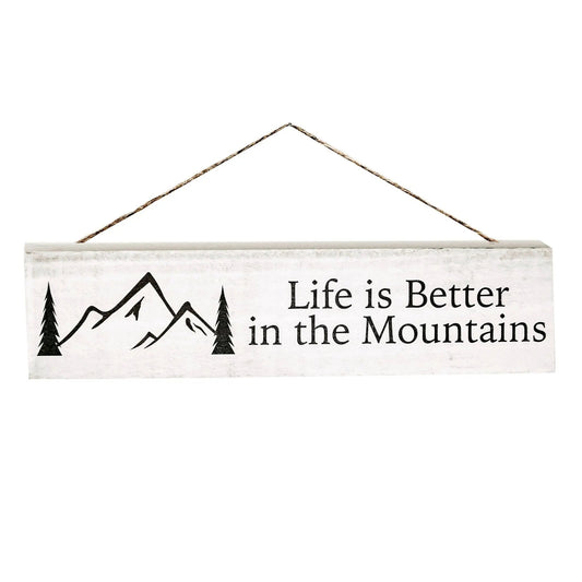 Rustic Barnwood Sign, Farmhouse Sign, Life is Better in the Mountains Wood Sign Joyful Moose