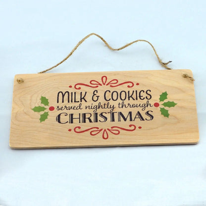 Rustic Christmas Decor - Hanging Wood Wall Sign Joyful Moose