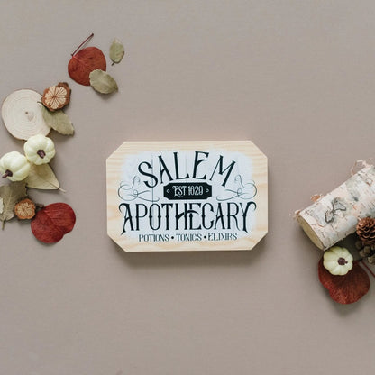 Salem Apothecary Sign Halloween Decor, wood block home decor, Fall decor wood sign Joyful Moose