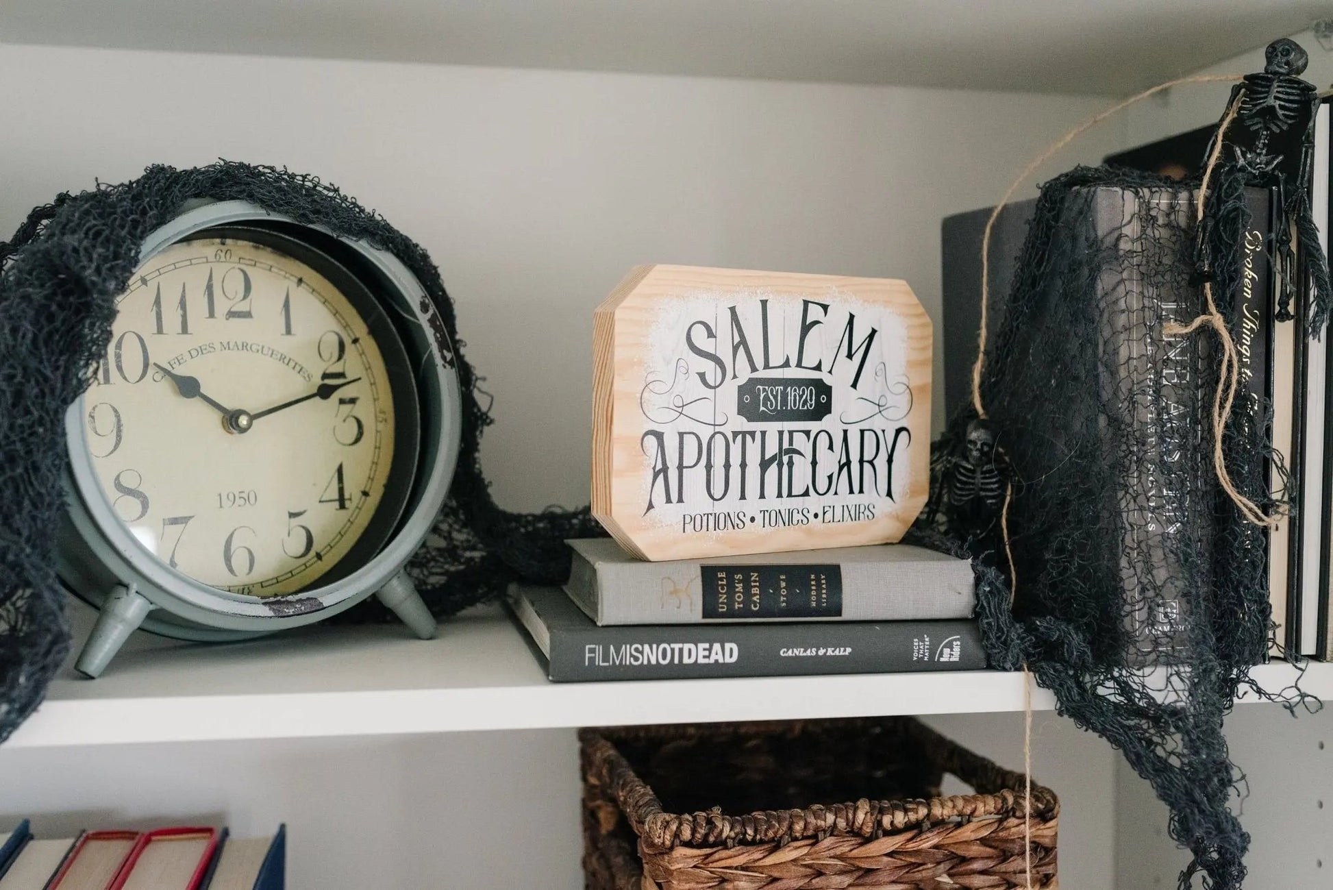 Salem Apothecary Sign Halloween Decor, wood block home decor, Fall decor wood sign Joyful Moose