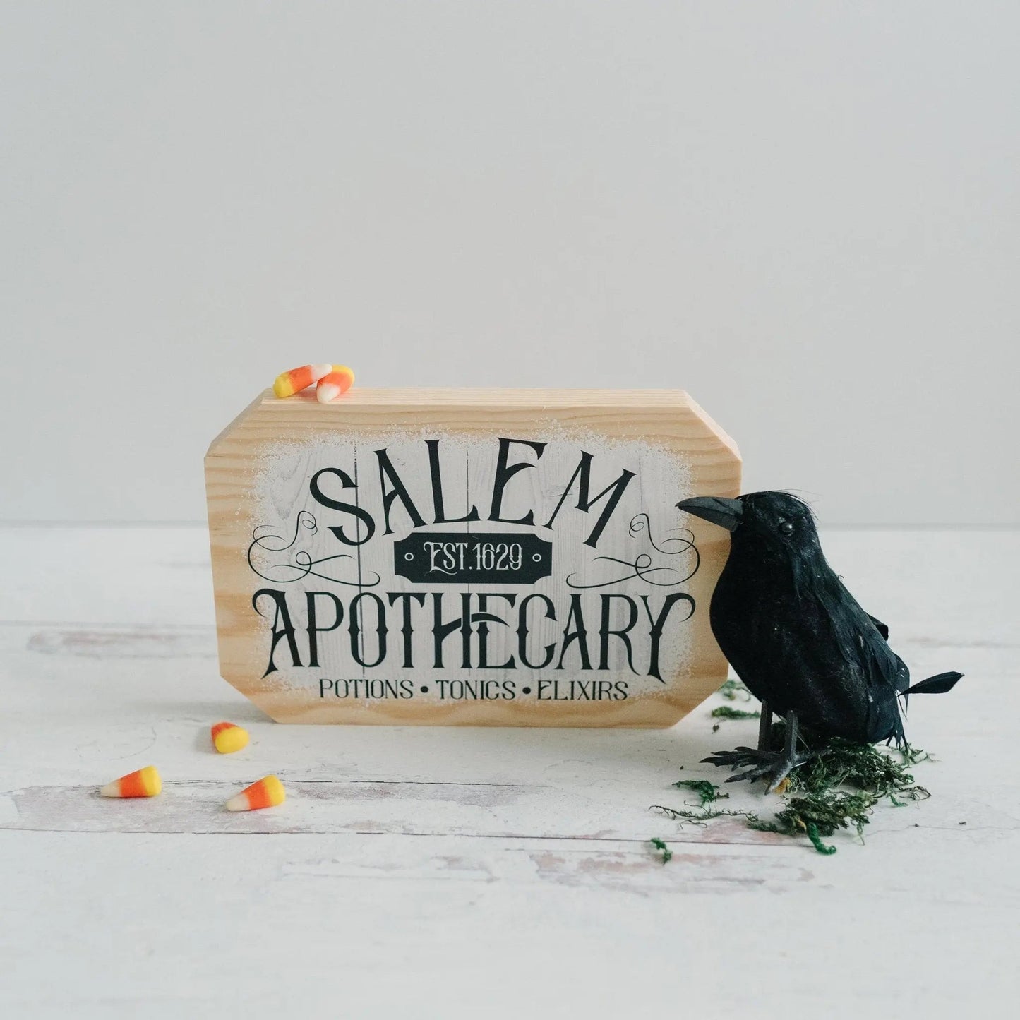 Salem Apothecary Sign Halloween Decor, wood block home decor, Fall decor wood sign Joyful Moose
