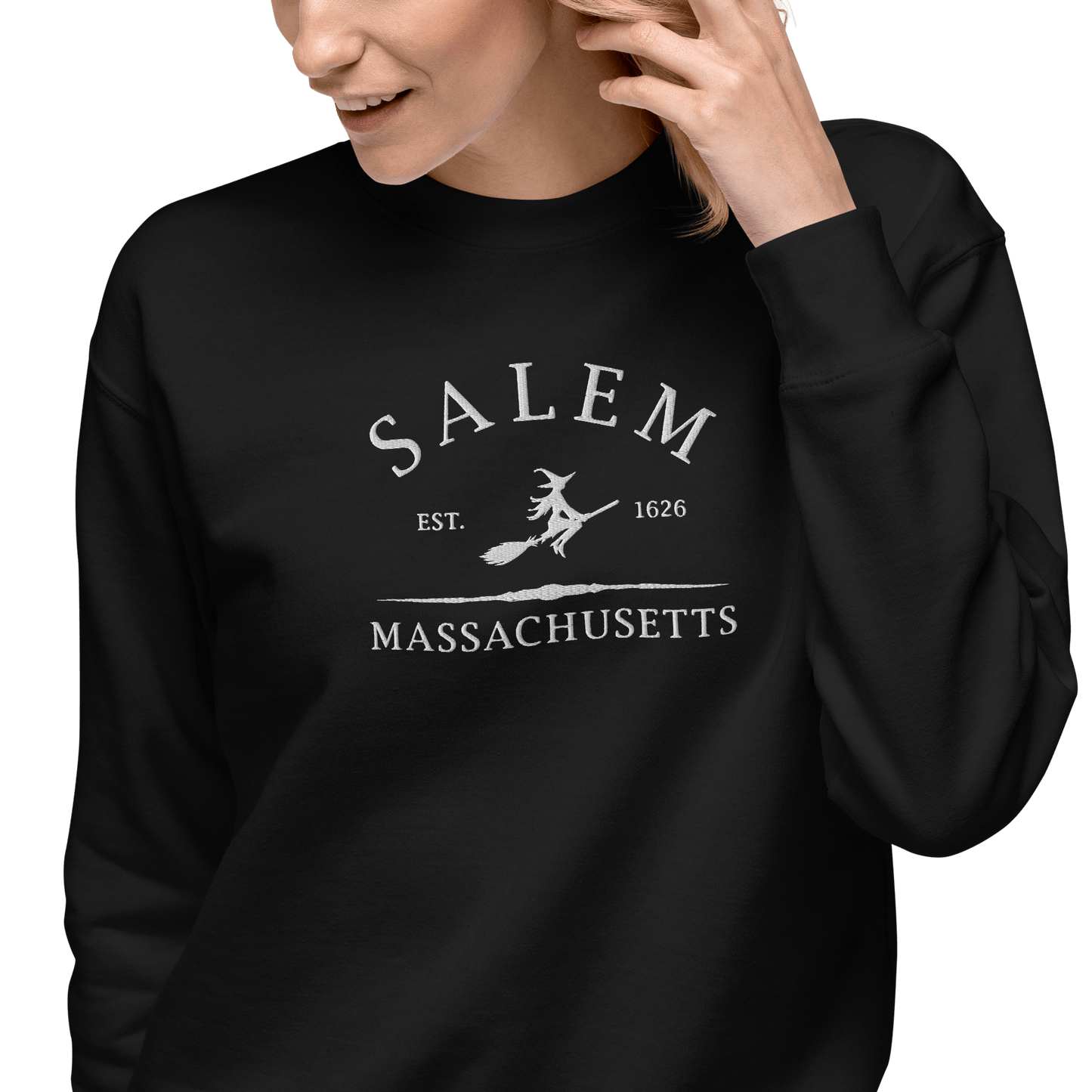 Salem Massachusetts Embroidered Sweatshirt Goth Cloth Co.