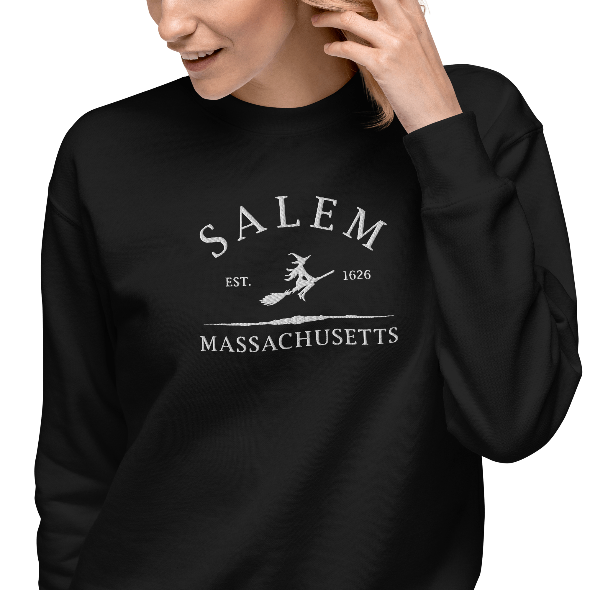 Salem Massachusetts Embroidered Sweatshirt Goth Cloth Co.