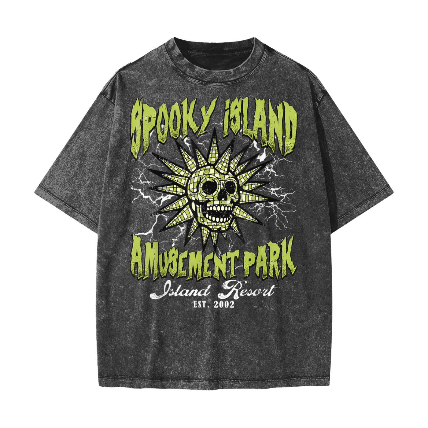 Spooky Island Amusement Park Snow Washed T-Shirt Goth Cloth Co.
