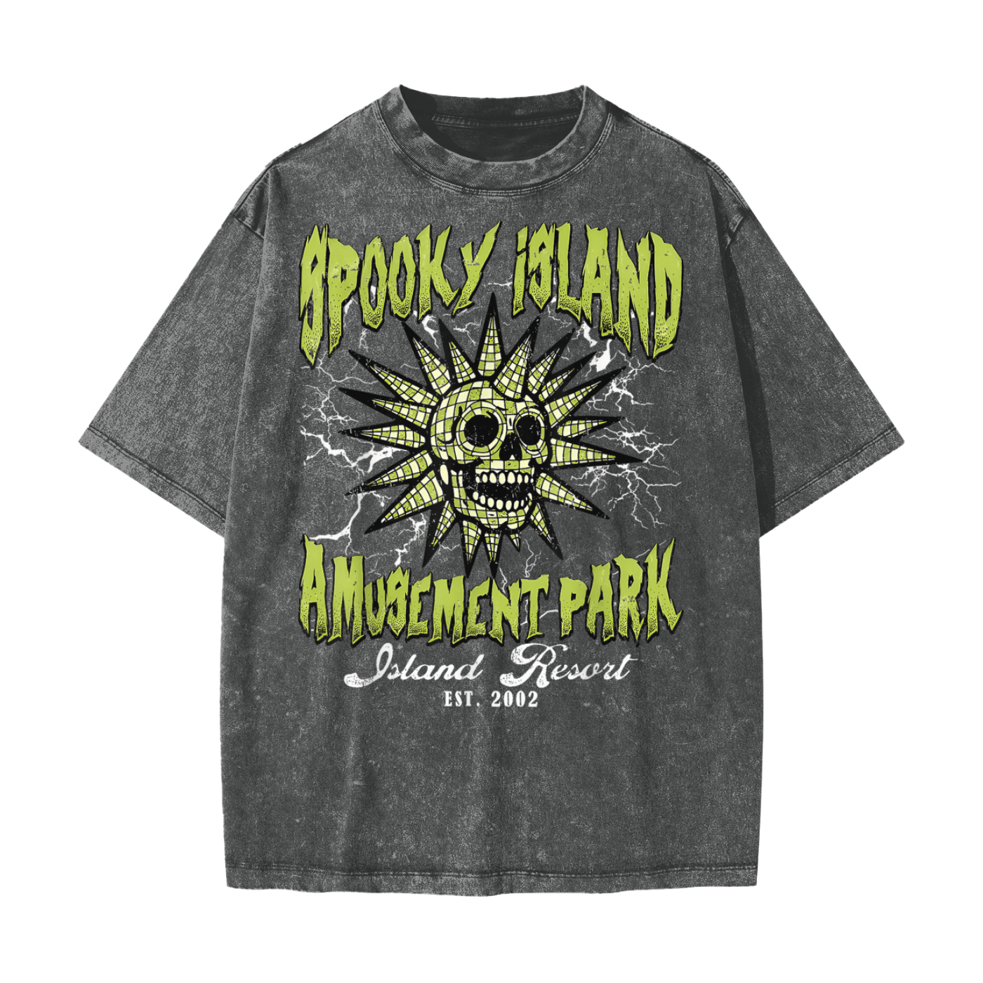 Spooky Island Amusement Park Snow Washed T-Shirt Goth Cloth Co.