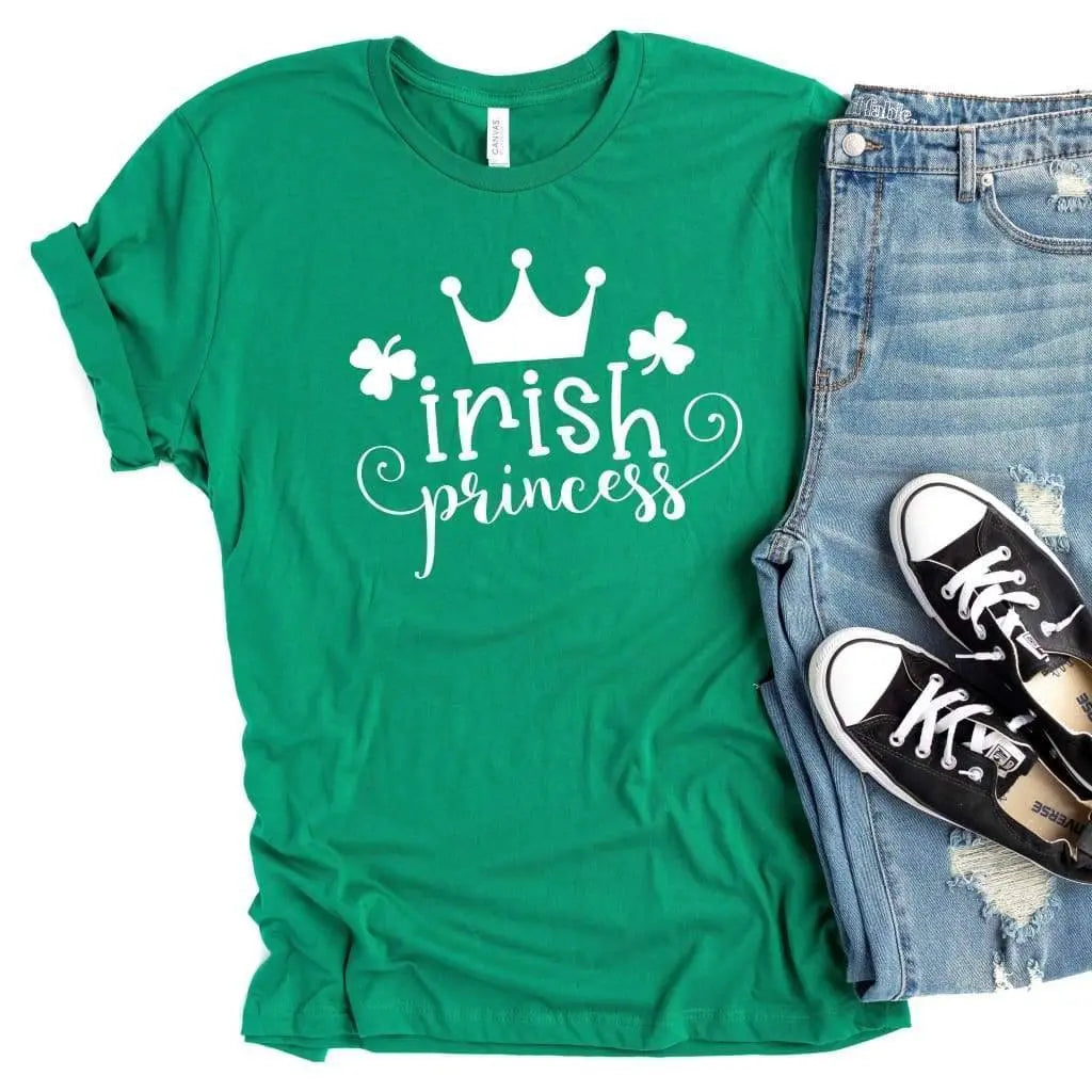 St Patricks Shirt - Irish Princess Kelly Green Tee for St Paddys Day Joyful Moose