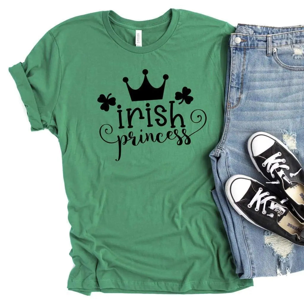 St Patricks Shirt - Irish Princess Kelly Green Tee for St Paddys Day Joyful Moose