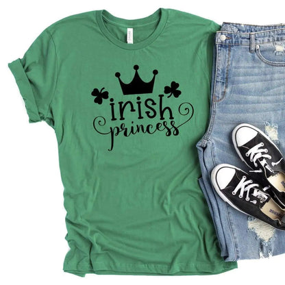 St Patricks Shirt - Irish Princess Kelly Green Tee for St Paddys Day Joyful Moose