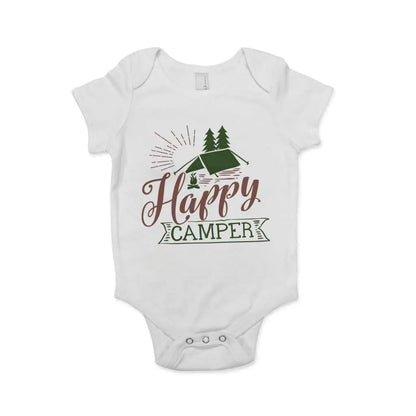 Summer Baby Shirt - Summer Baby Bodysuit - Happy Camper Baby Shirt with Saying Joyful Moose